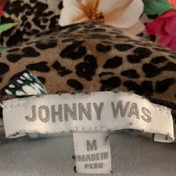 JOHNNY WAS LEOPARD AND TROPICAL PRINT DRESS MEDIUM - Picture 3 of 4